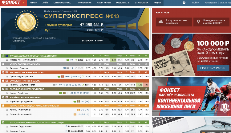 Обзор букмекерской конторы фонбет