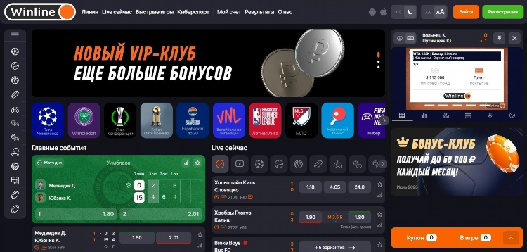 Винлайн букмекерская контора мобильная войти